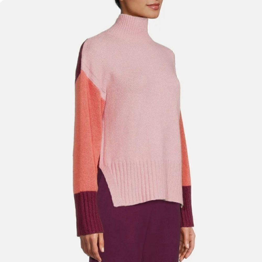 Color Block Drop Shoulder Sweater L 12-14 oversized